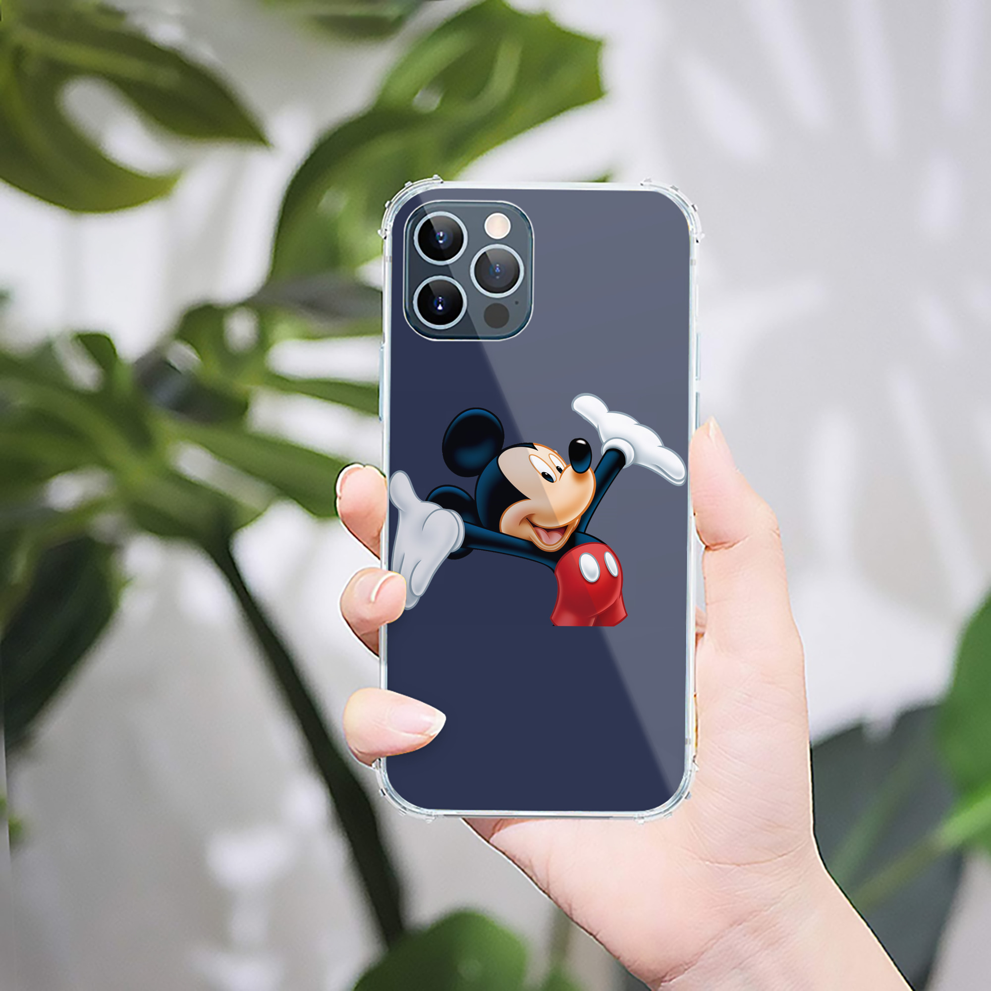 （画像用） ミッキーマウス Mickey Mouse 【iPhone 12シリーズ対応】透明スマホケース（クリアソフトケース）